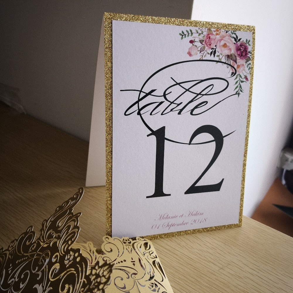 Personalized Floral Table Numbers